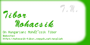 tibor mohacsik business card